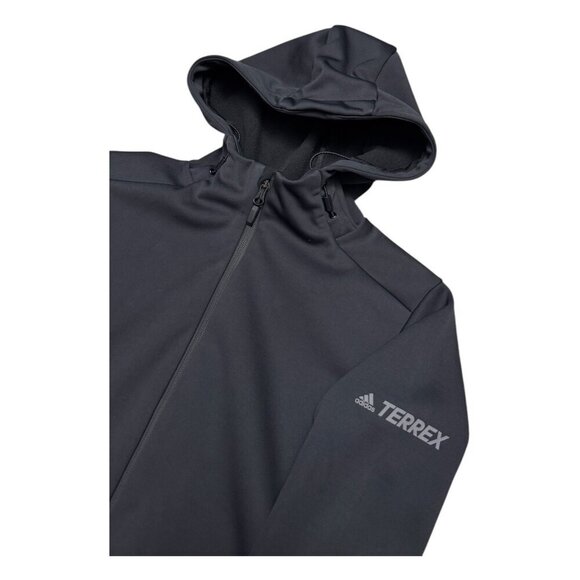 ADIDAS TERREX Shell Waterproof Shacket Outdoor Hiking Black Jacket Womens Medium - Picture 2 of 7